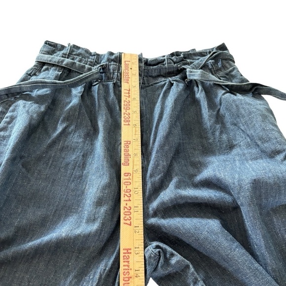 J. Crew Re-imagined Paper Bag Pants in Chambray Sz 6 Hemp Cotton Blend Cropped - Picture 12 of 16